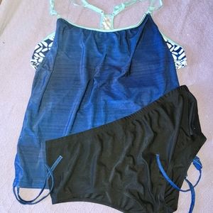 Ruched Splicing Two-Piece Tankini Sets